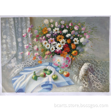 2016 Hot sales illusion flowers canvas oil painting